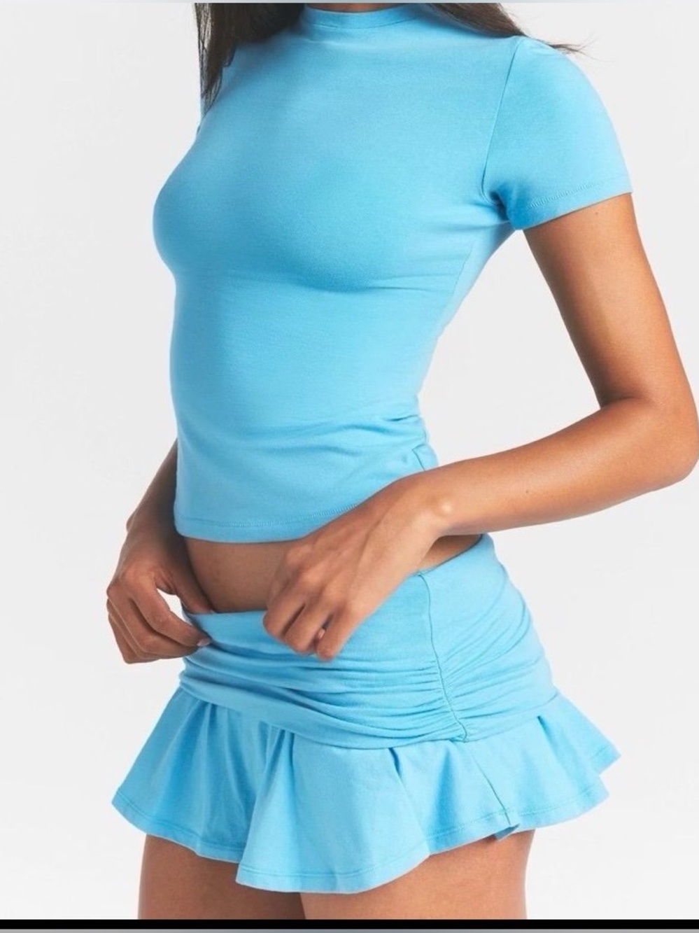 🩵 SKIMS AQUA TURQUOISE BLUE WATER JERSEY TEE SHIRT M 🩵